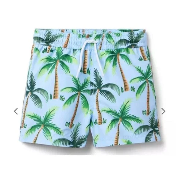 NWT- Light Blue Palm Tree Shirt and Swim Trunks by Janie and Jack - Picture 6 of 7